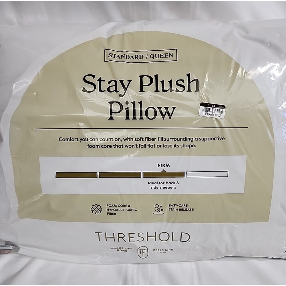 Firm Stay Plush Bed Pillow (20in X 28in) Standard/Queen-Threshold - Picture 2 of 4